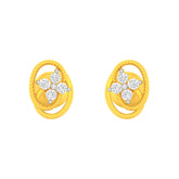 22k Yellow Cubic Zirconia Stud Fancy Earrings with gold weight of 2.69g